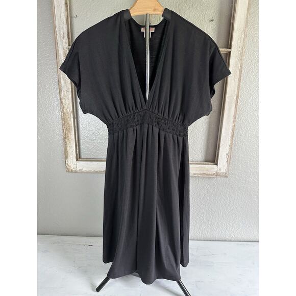 Mossimo Womens Dress Sleeveless V Neck Black Empire Mini Sz S Bathing Suit Cover - Picture 1 of 12
